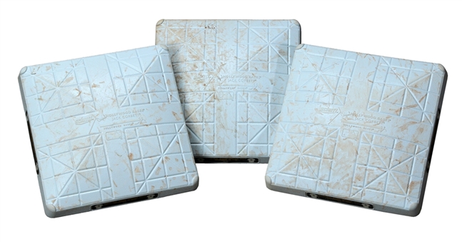 2014 Comerica Park Set of (3) Bases from First Jewish Heritage Night (MLB Authenticated)